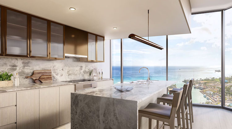 Ko'ula new Hawaii condo - kitchen ocean view - Hawaii House